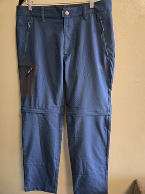 Jack Wolfskin Men's Blue Active Track Zip Off M Pants Hiking Trouser - LG (36'')