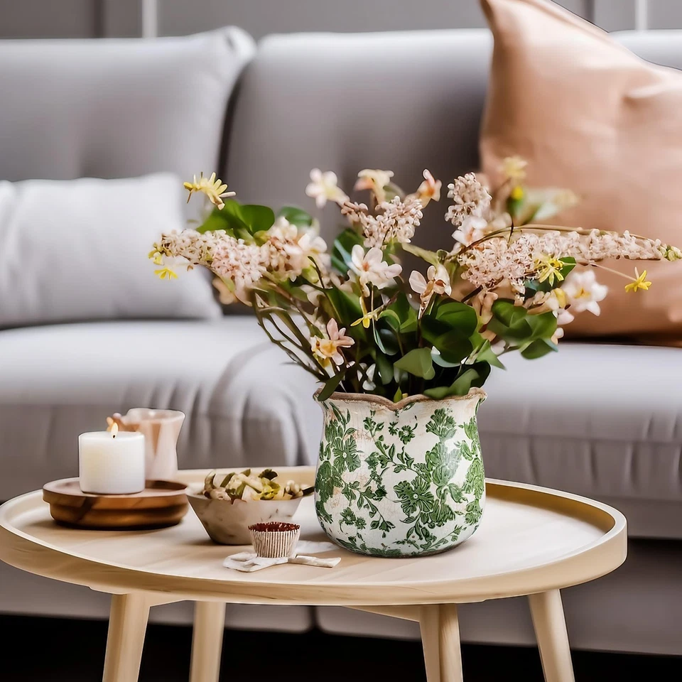 Macetas decorativas de cerámica de 6 pulgadas con grietas... Foto 3 de 4