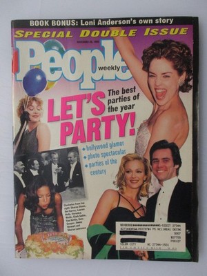 PEOPLE MAGAZINE NOVEMBER 20, 1995 LET'S PARTY JIM CARREY SHARON STONE