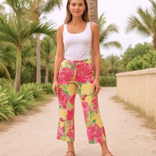 Lilly Pulitzer Y2K Vibrant Floral Capri Pants - Worth Skinny Mini - Size 2