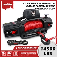 X-BULL 14500LBS Jeep Winch 12V12K Synthetic Rope Truck Trailer Electric Winch