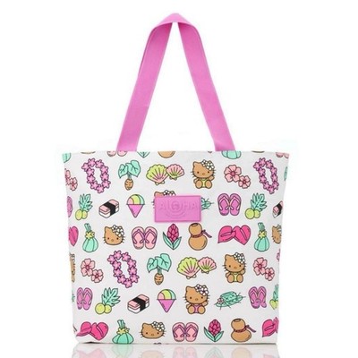 Aloha Collection Hello Kitty Eco Bag Colorful Beach Print White Reusable Tote