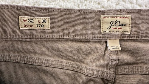 J. Crew Men's Brown Size 32x30 770 Straight Chino Pants Stretch Causal Business - Picture 5 of 7