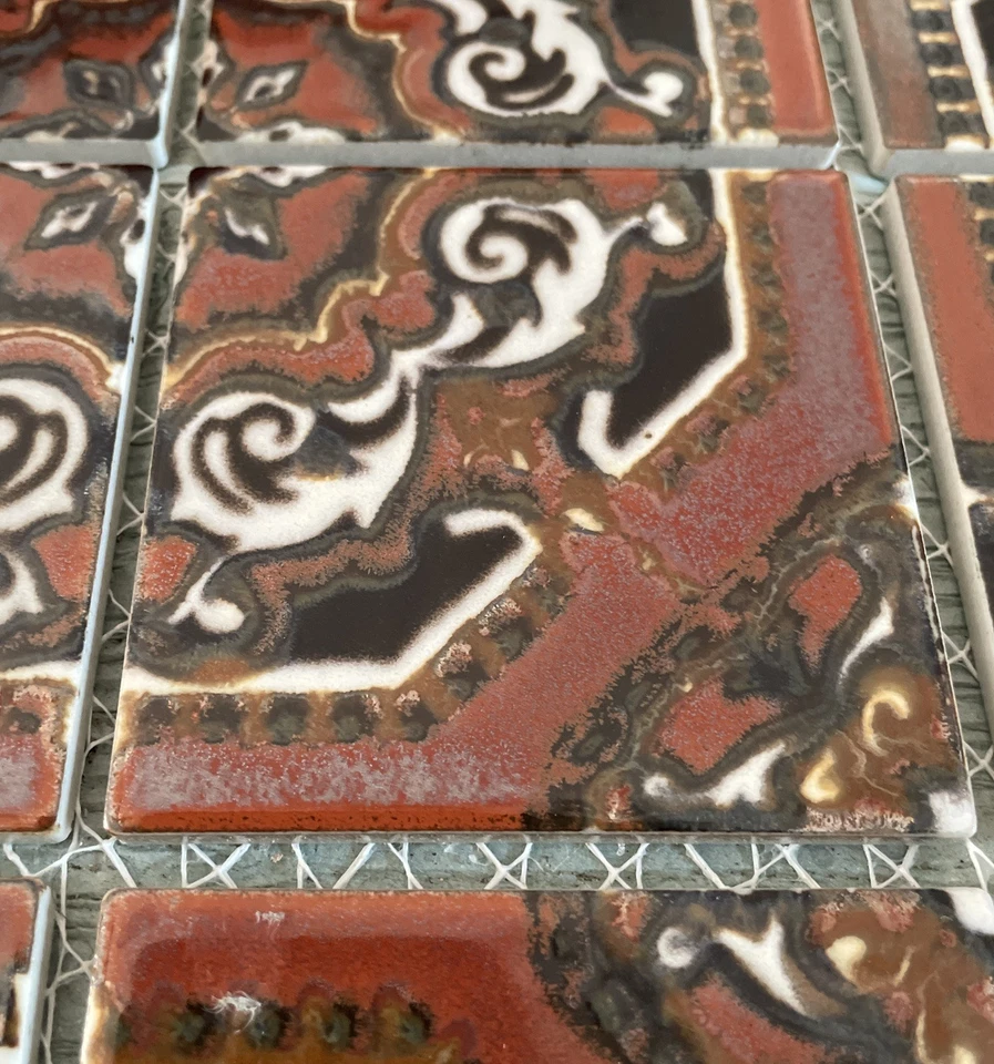 12 Tiles NOS Vintage Mid Century Spanish Revival 3-5/16 JAPAN Quantity Available - Image 4 of 4