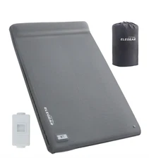 Air & Foam Self Inflating Sleeping Pad, Built-in Electric Pump 4" Gray