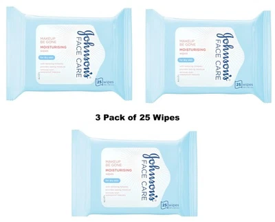 BRANDED 3 PACKS X Johnson's Face Care Makeup Moisturising Wipes
