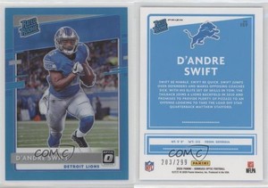 2020 Panini Donruss Optic Rated Rookies Aqua Prizm /299 D'Andre Swift Rookie RC