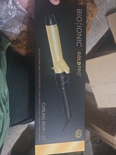 BIO IONIC Goldpro 1.25" Hair Curling Iron 24 kt Ceramic Wand Black / Gold Womens