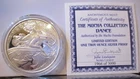 1 oz Proof Mucha Collection Dance Silver Round New w CoA 1966 of 3000