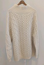 IRISH TRADITIONAL HAND KNITTED HEAVY CABLE KNIT FISHERMAN  s SWEATER SBM XL