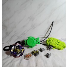 Beyblade Burst QuadStrike Gambit Dragon D8 Lot with 2 Launchers and Rip Cords