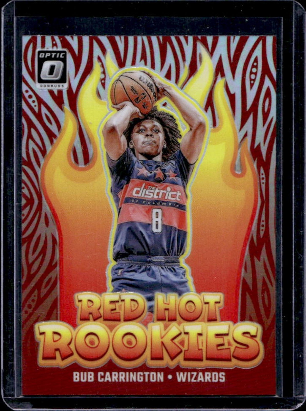 2024-25 Donruss Optic Bub Carrington Red Hot Rookies Holo RC #11 Wizards