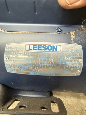 Leeson Ac Electric Motor Two Directional 1hp 1725rpm 3ph 110052.00 C6t17dr1e
