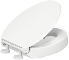 KOHLER 25875-0 Hyten 3" Height, Elevated Soft Close Elongated Toilet Seat, Conto
