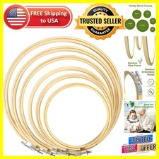 Versatile 6-Piece Bamboo Embroidery Hoop Set 4-10 Inches for Creative Projects