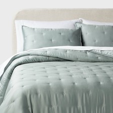 Threshold TENCEL Full/Queen Comforter Sham Set Teal 3Pc Cooling 320TC