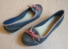 Timberland Belle Island Leather Boat Shoes Flats Grey Lace Up Red 6 W Women NWOB
