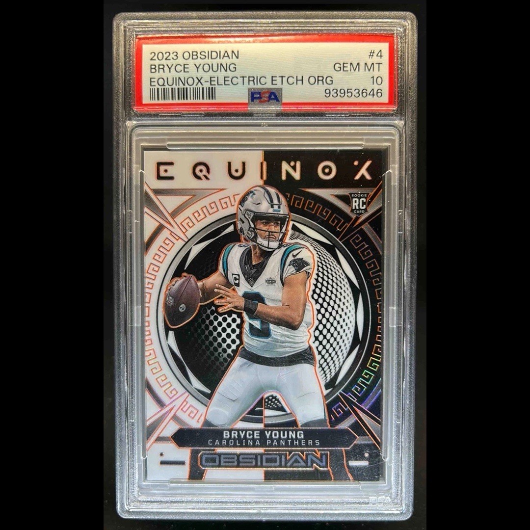 2023 Obsidian Bryce Young Equinox RC Electric Etch Orange #/65 Panthers PSA 10