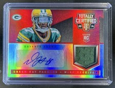 2014 Panini Totally Certified Davante Adams RC Jersey Mirror Platinum Red #/25