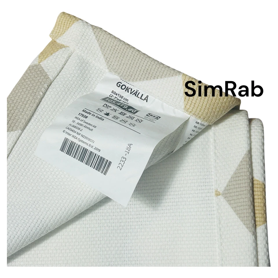 Alfombrillas IKEA Gokvalla - Patrón Geométrico Blanco/Taupe/Plateado/Dorado Foto 3 de 4