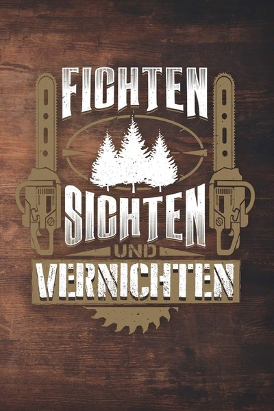 Notizbuch HolzfäLler A5, 80 Blatt, Fichten Sichten Vernichten, Schreibheft-image