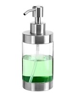 KüChe Seifenspender Edelstahl Acryl Pumpspender FlüSsigseife 350 Ml 17X6,6 Cm