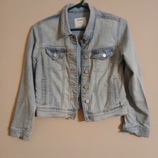 Old Navy Girl's Denim Jean Jacket Light Wash Blue Size XL/14 EUC