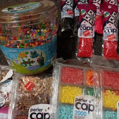 Huge Lot Perler Caps MEGA Variety OVER 25000 PCS NEW kits trays bags + DOTBONUS!