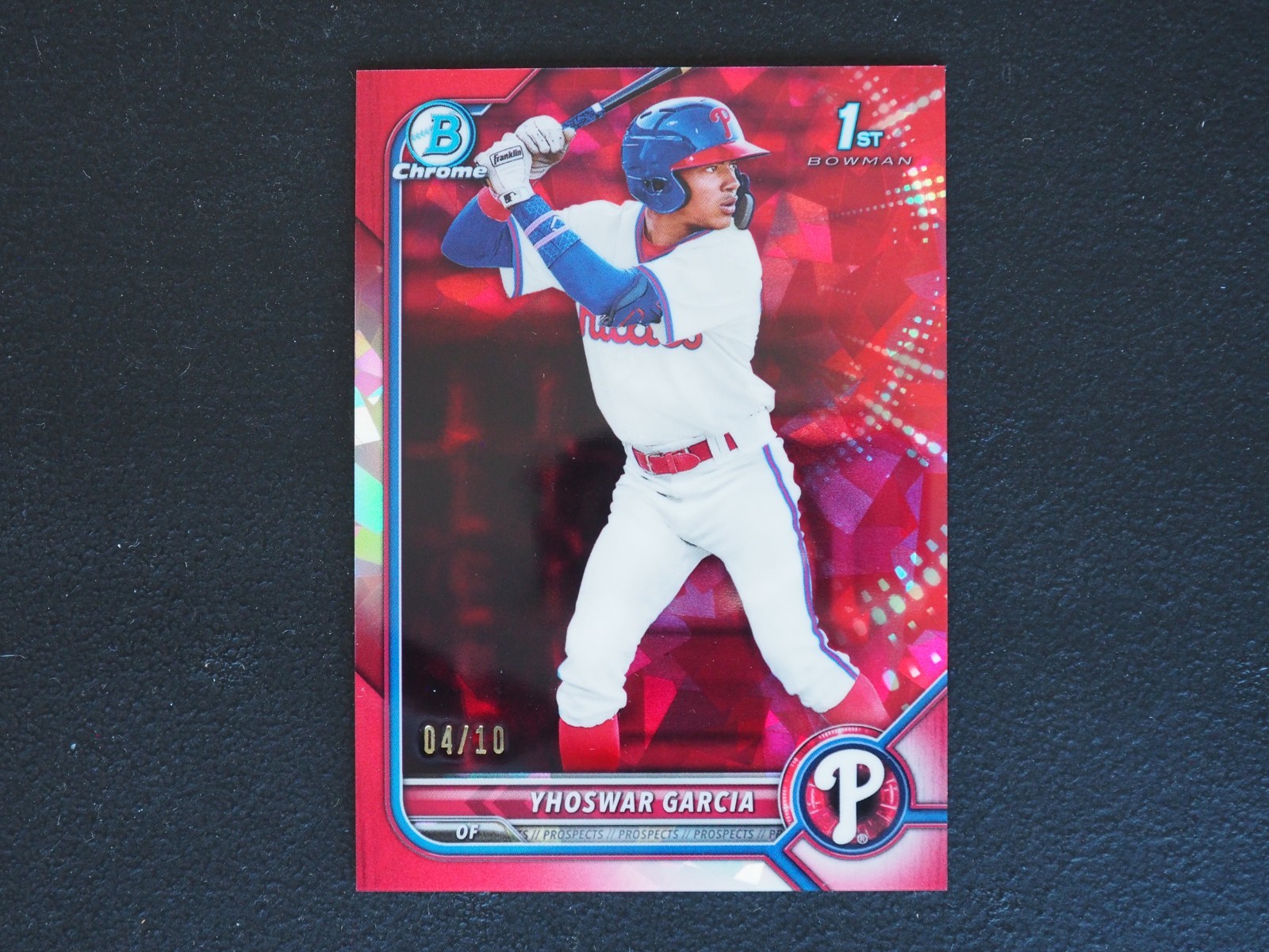 2022 1st Bowman Chrome Sapphire Yhoswar Garcia Red Refractor #04/10 NMMT