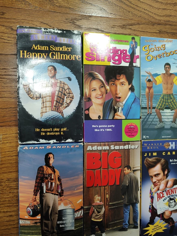 VHS Comedy LOT of 9 Movies Sandler Big Daddy Wedding Singer Waterboy Gilmore Ace Foto 3 de 4