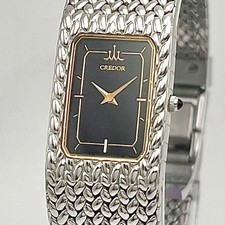 Orologio Seiko CREDOR Donna Quarzo Quadrante Nero Acciaio Inox Usato Autentico