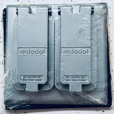New Sealed Redodot Duplex Wet Outlet Cover S410 Easy to Install Silver 436-534
