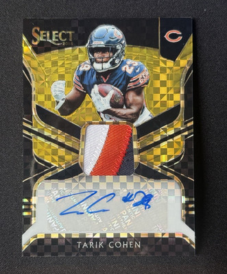 2018 Panini Select Gold Prizm Tarik Cohen MP-TC Auto Patch 03/10 Bears