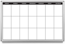 Weekly Calendar Magnetic Dry Erase Whiteboard 36" x 24" to 60" x 40"