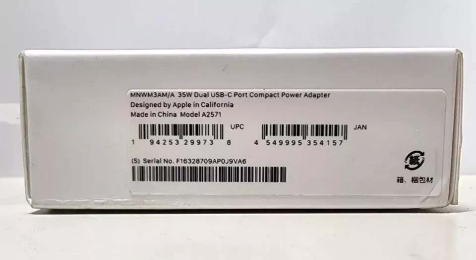 ✅ Genuine Apple 35W Dual USB-C Port Adapter A2571 iPhone 15 / 16 +Charging Cable - Image 3 of 3