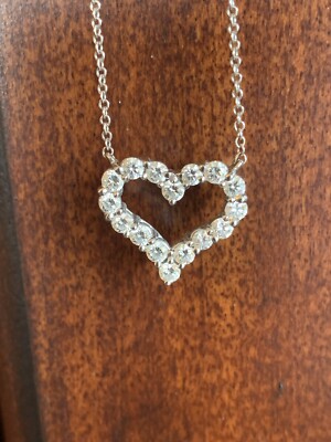 Tiffany & Co Diamond PT950 Platinum Heart Necklace 12 Stations 