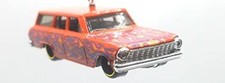 Christmas Ornament for 1964 Chevy Nova Wagon Orange with Flames