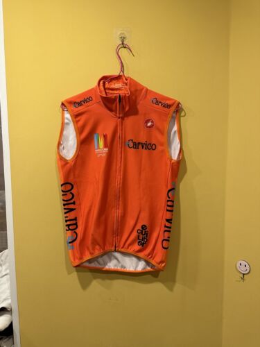 Mens CASTELLI CARVICO MARATONA Red Vest Gilet Cycling Jacket Size M - Afbeelding 1 van 8