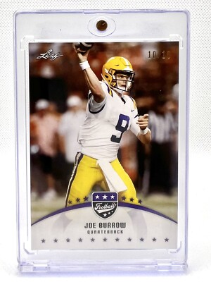 2020 Leaf 10/10 Joe Burrow Rookie Card LSU Tigers / Cincinnati Bengals
