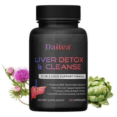 DAITEA Liver Support Supplement Complex Cleanse Detox Repair Healthy Vegetarian Unisex