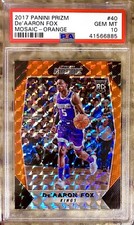 2017 DE'AARON FOX ROOKIE RC PANINI PRIZM MOSAIC ORANGE #40 PSA 10 GEM MINT!