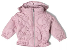 New $55 Izod Quilted Pink Puffer Jacket Full Zip Down Winter Coat 12M Infant To