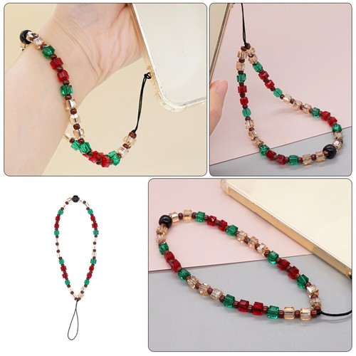 Crystal Beaded Mobile Phone Rope Wrist Chain for Charm Wristlet Strap - Photo 7 sur 12
