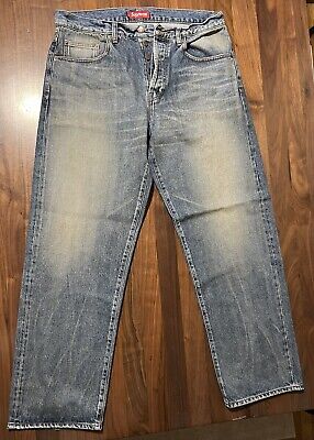 Supreme DISTRESSED LOOSE FIT SELVEDGE JEAN Size 34 in Washed Supreme DISTRESSED LOOSE FIT SELVEDGE JEAN Size 34 in Washed