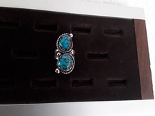 Impressive gem grade spiderweb turquoise and sterling silver ring size 6.5