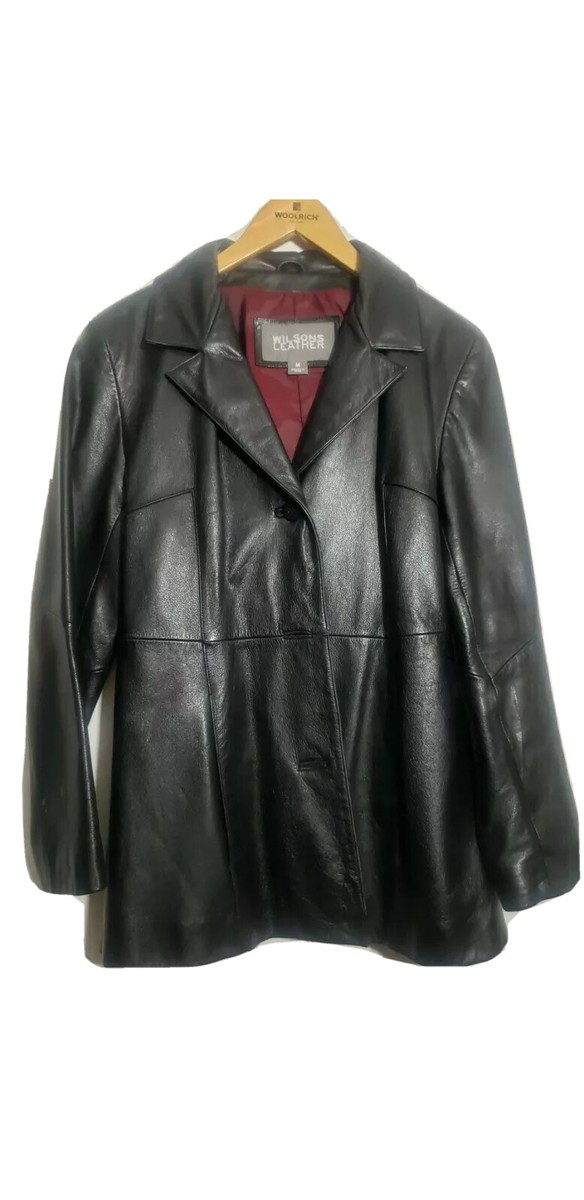 Vintage Mens Wilsons Black Leather Jacket RN69426 Size M | eBay