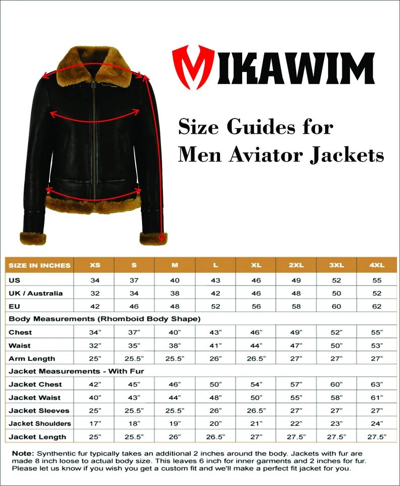 Jaqueta de couro masculina pele de carneiro aviador piloto RAF B3 bombardeiro voador Shearling - Imagem 3 de 3