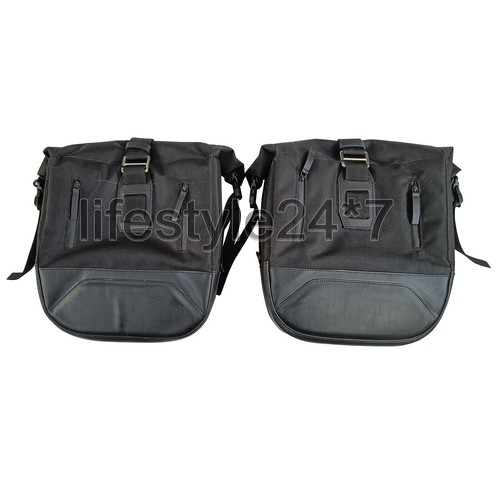Royal Enfield "Pannier Luggage Bags & Mounting Black Pair D6" Hunter 350 - Picture 3 of 8