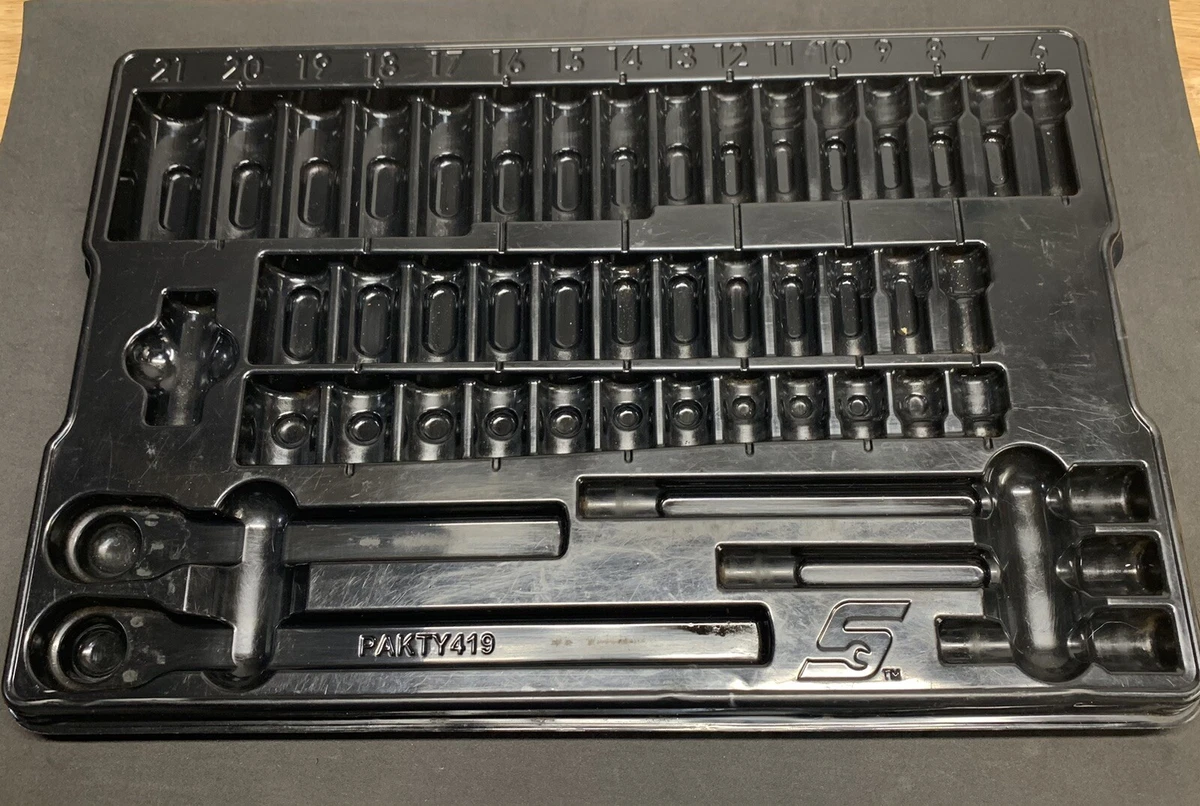 Snap On 46 pc. Metric 3 8 Drive Service Socket set MM Case Tray
