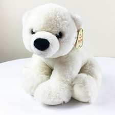 A7 Aurora Fluffy White Polar Bear Plush 15" Stuffed Toy Lovey